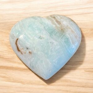 Blue Caribbean Calcite Heart Crystal